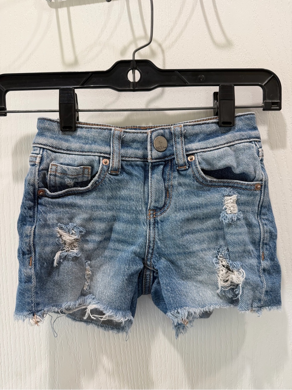 BKE Light Blue Distressed Denim Kids Shorts